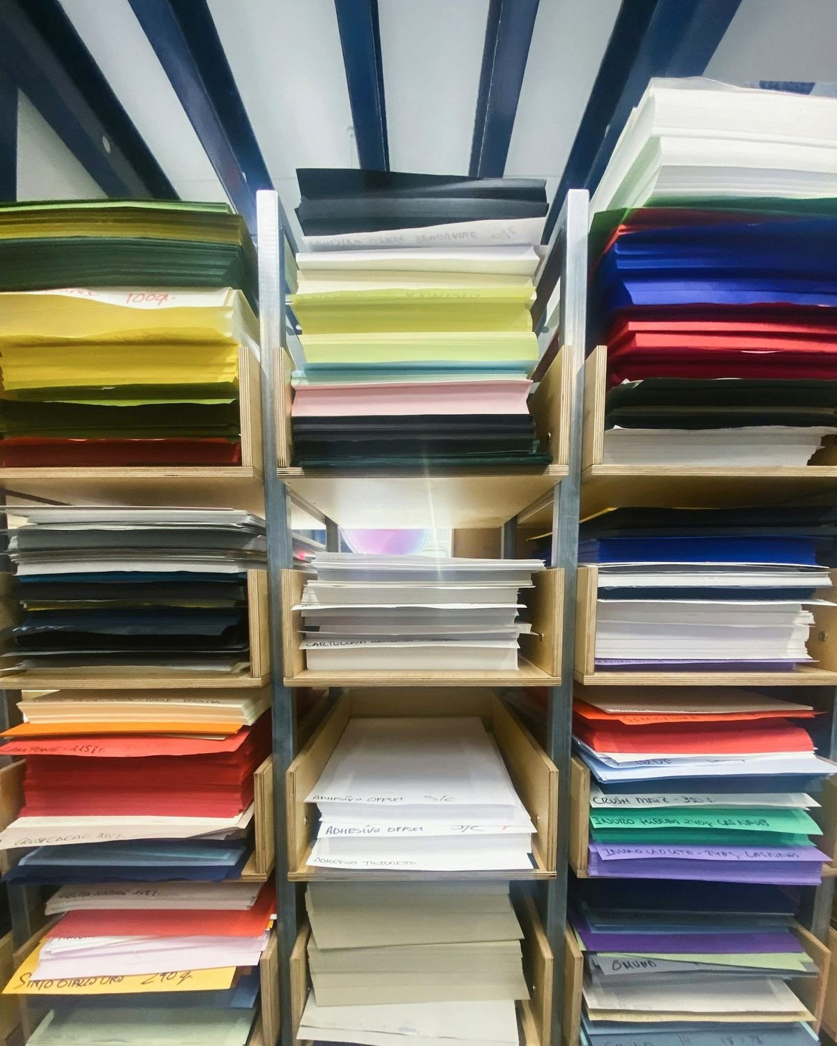 paper stock shelves